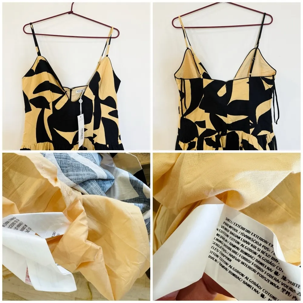 MON RENN viral bloggers favorite 100% cotton surreal midi dress NWT Black Size M - Image 13