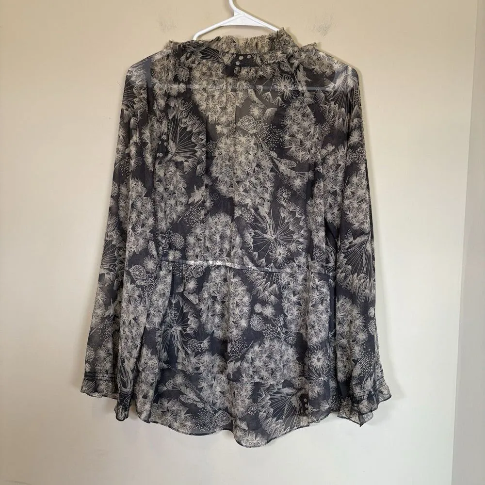 Rebecca‎ Taylor Sheer Faux lace up Blouse size 8 Ruffle - Image 7