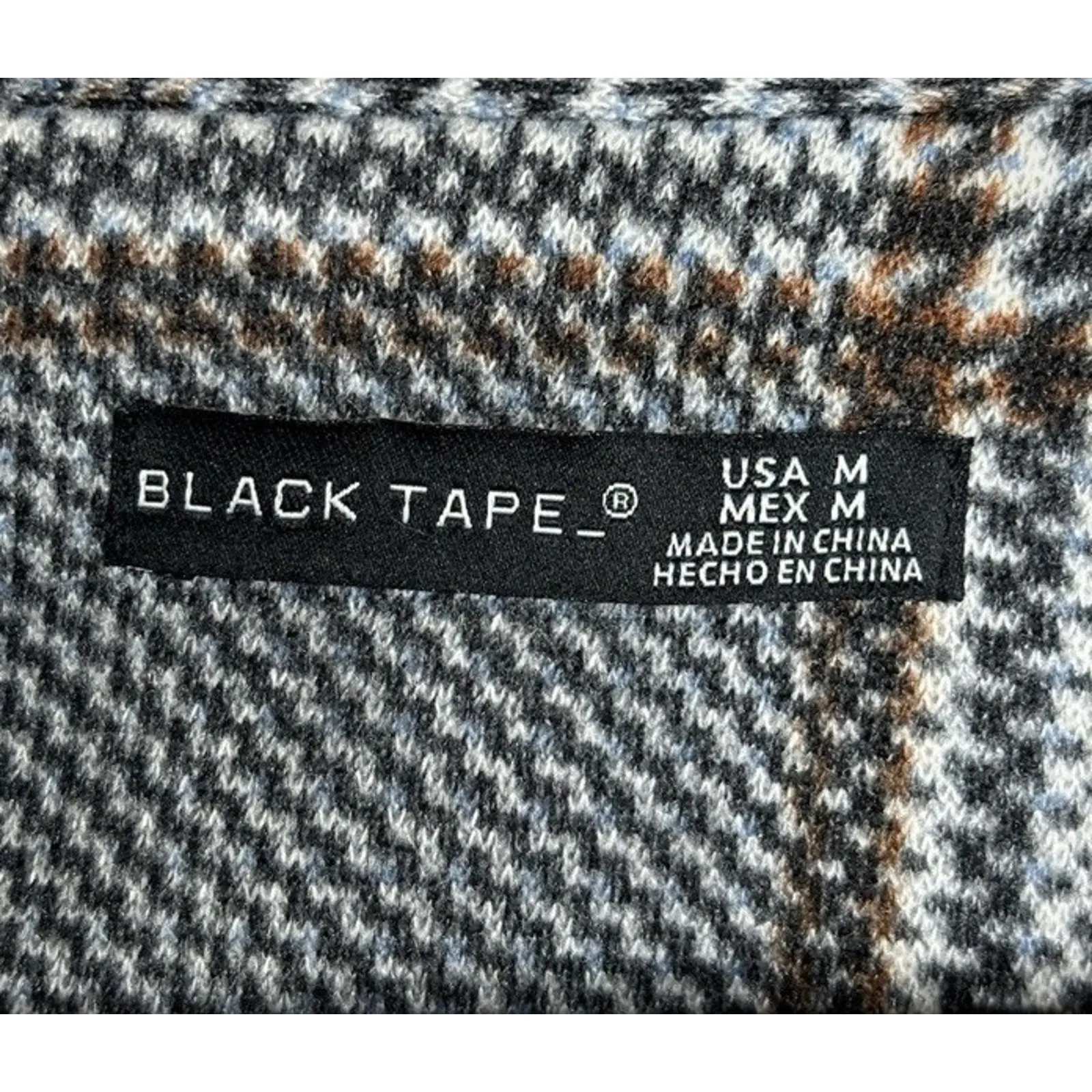 Plaid Shacket White Black Blue Brown Size Medium Black Tape Pockets Flannel - Image 11