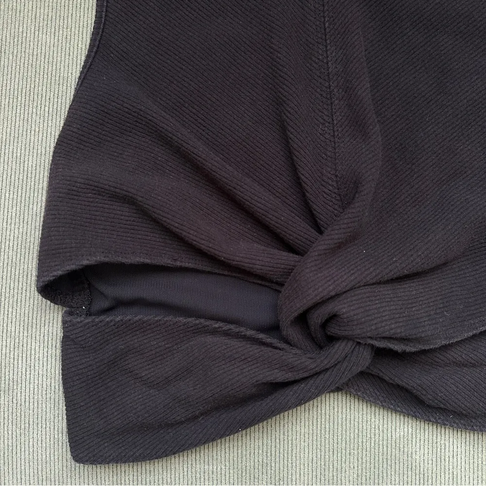 FP Movement Ribbed Supernova Crop Top in Black Size Medium Twist Bra - Image 5