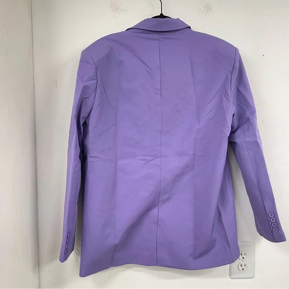 Pretty Little Thing Purple Blazer Jacket Oversized Womens 2 Boyfriend Fall - Image 9