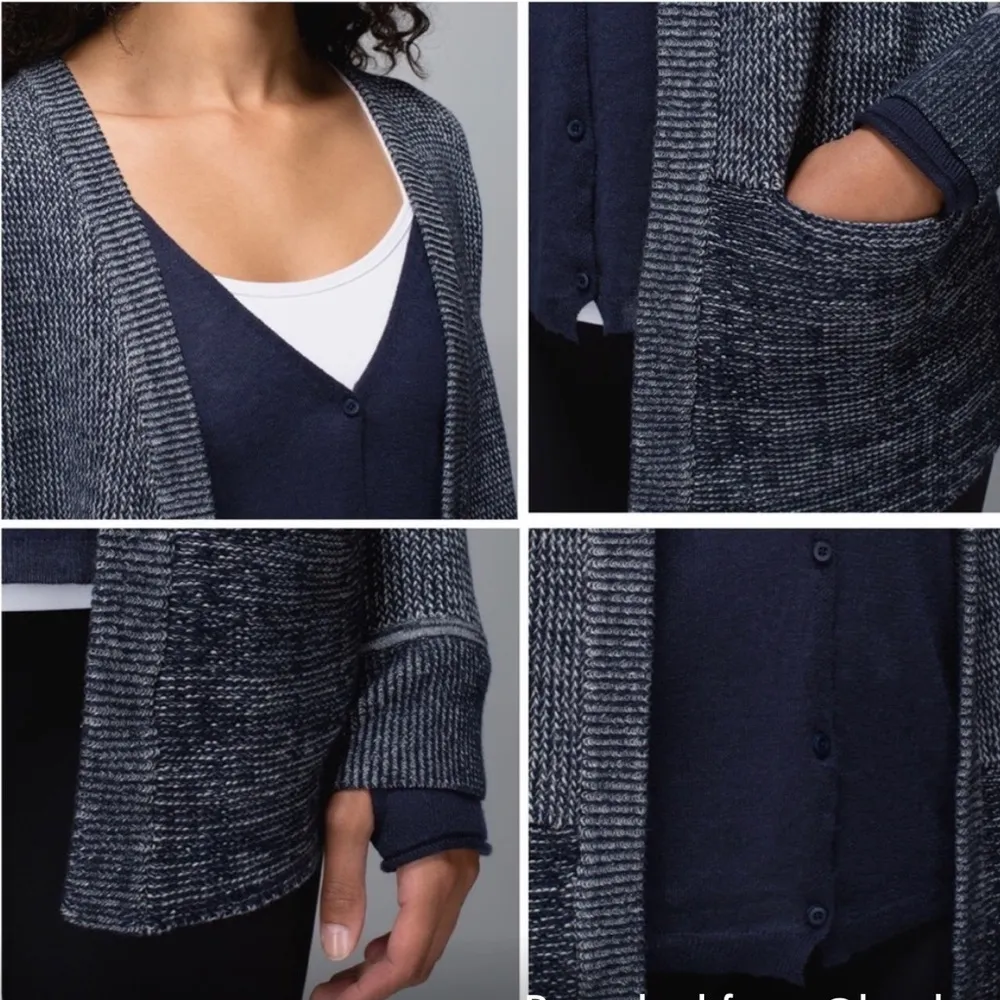 Lululemon Navy Blue Vestigan Boolux Cardigan Size 8 - Image 3