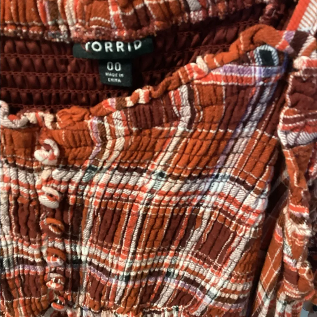 Torrid Red and White Plaid Button-Down Top - Image 4