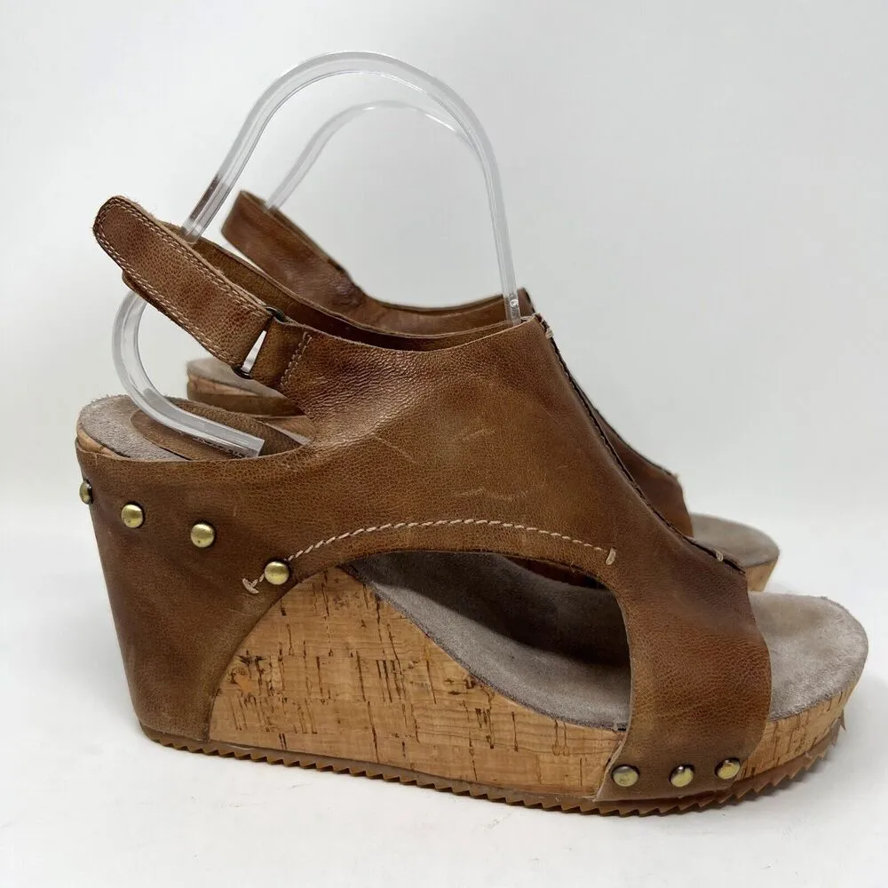 Antelope Hi Brush 724 Slingback Brown Leather Wedge Sandals H724 EU‎ 40 9-9.5 - Image 2