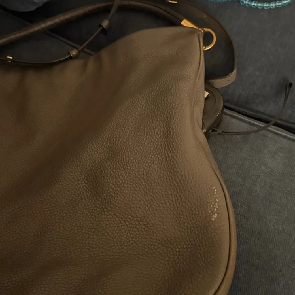 MARC JACOBS Too Hot to Handle GRAY Leather Hobo Shoulder Handbag Tote Carryall - Image 10