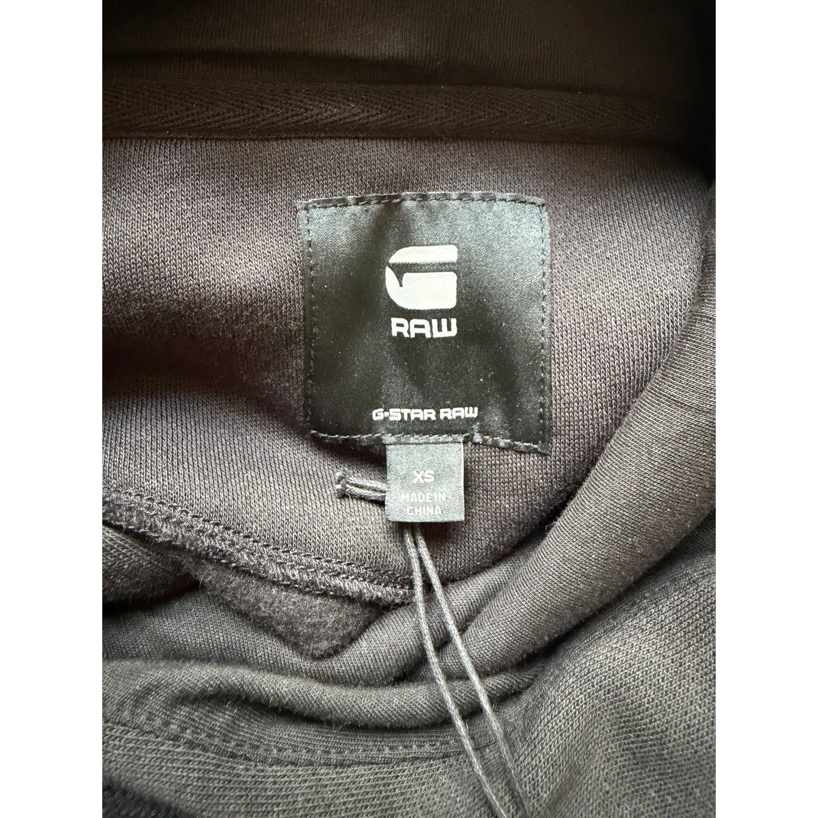 G-Star Raw Black Flocked Hoodie Sweatshirt Dress New With Tags Size Extra Small - Image 6