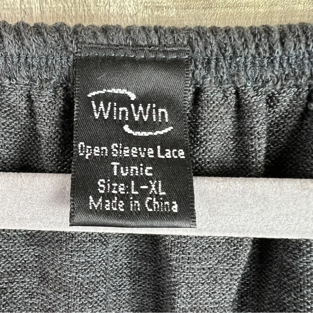 Win Win Size (L-XL) Open Sleeve Gray Lace Over Sized Tunic Wear on/off S… - Image 10