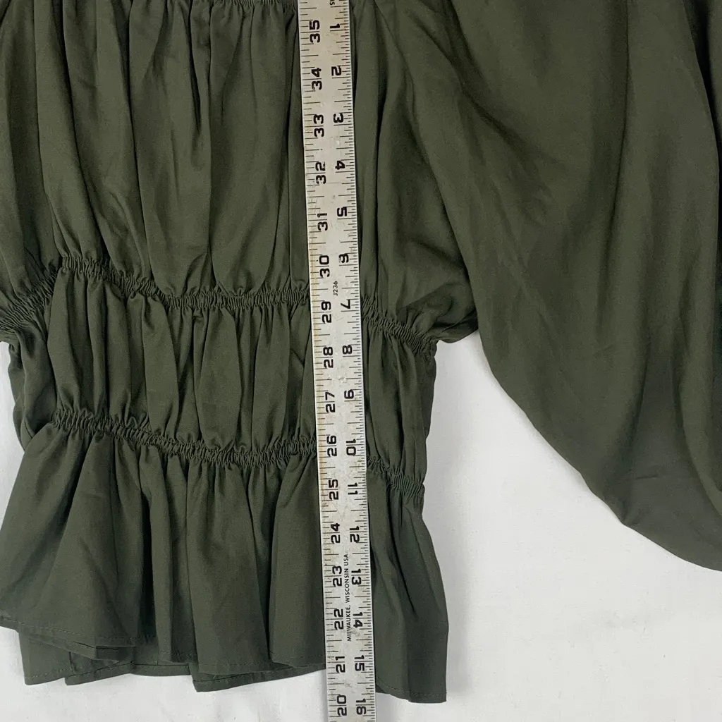 Springfield size eu 40 medium Olive Green Blouse Renaissance cosplay sand dollar - Image 6