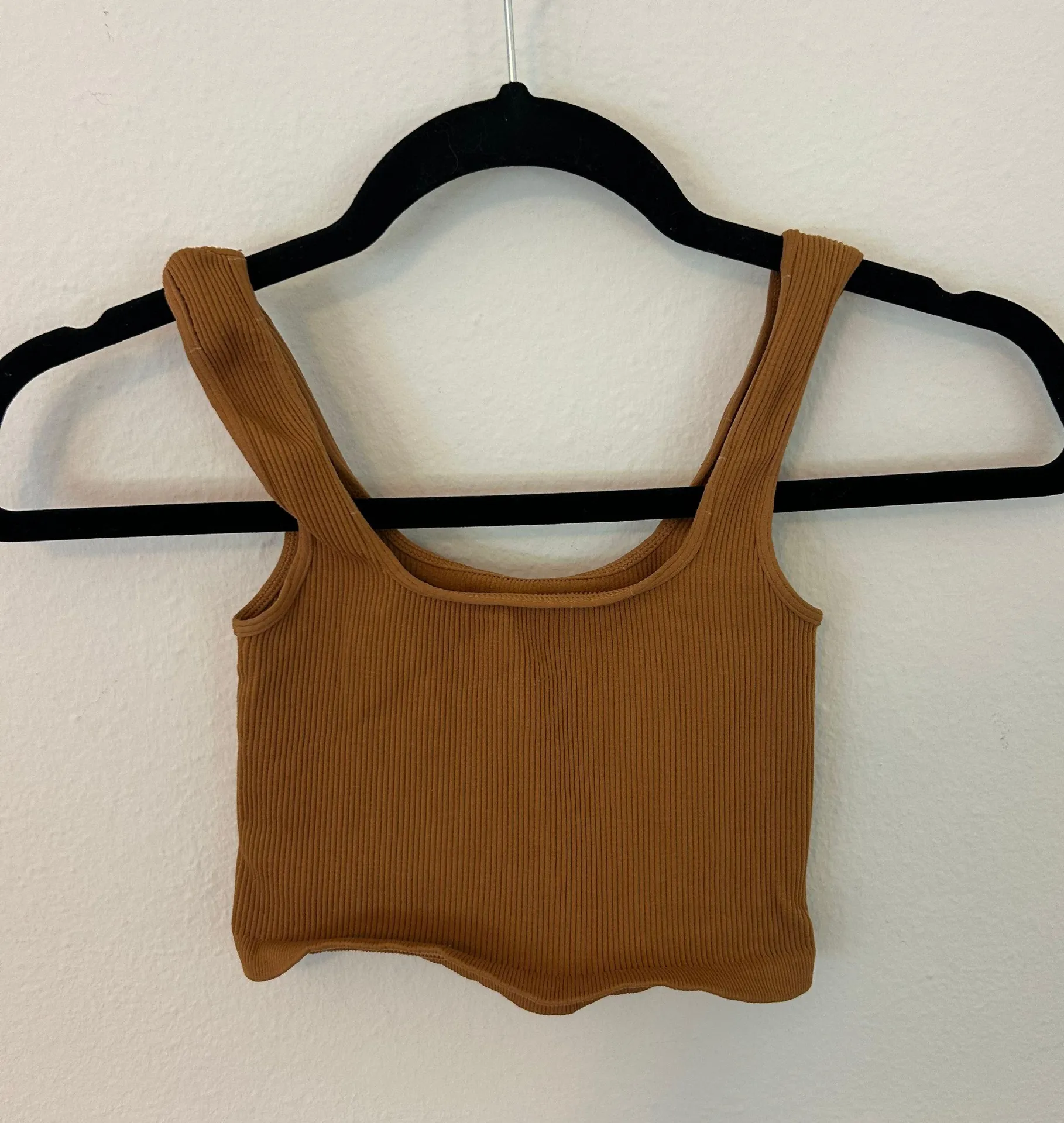 Tan Happiness Runs Square Neck Crop - Image 3