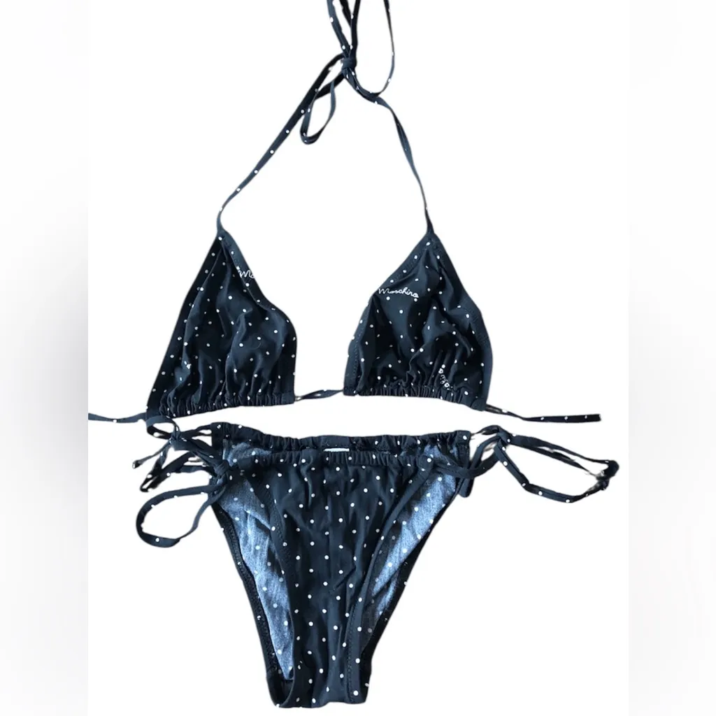 Moschino navy polka dot bikini - Image 3