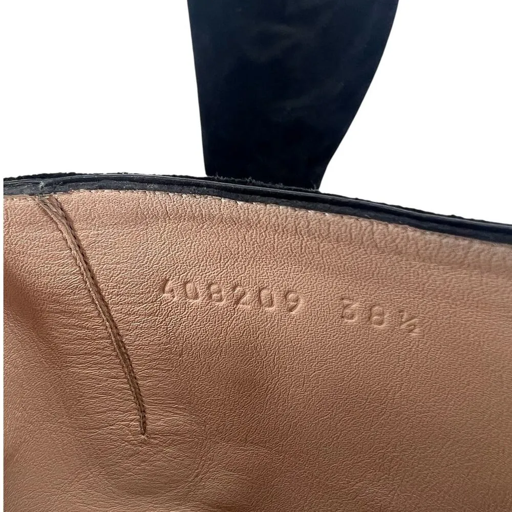 Gucci Suede Scamosciato GG Marmont Fringe Knee High Boots in Black - Image 14