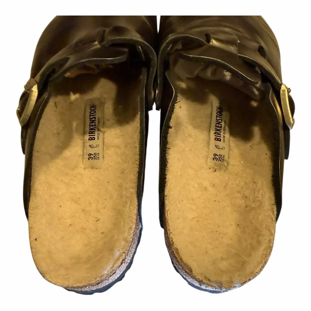 Birkenstock Boston Metallic Bronze Leather Clogs EU 39 US 8 - Image 5