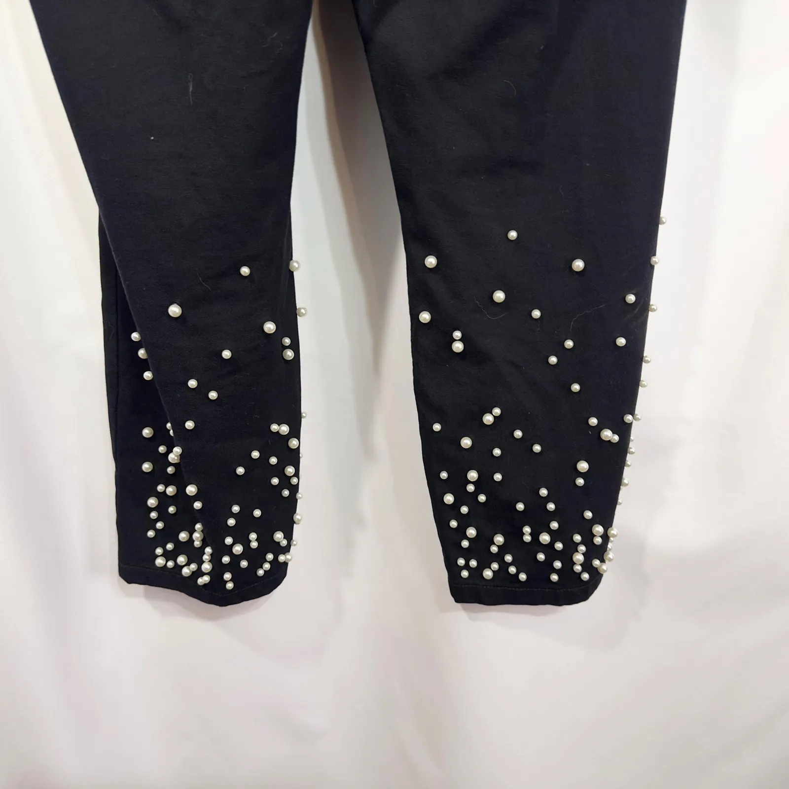 Isaac Mizrahi LIVE! Size 14P Pants‎ Black Pearl Beaded Dress Pants Trousers 1026 - Image 9