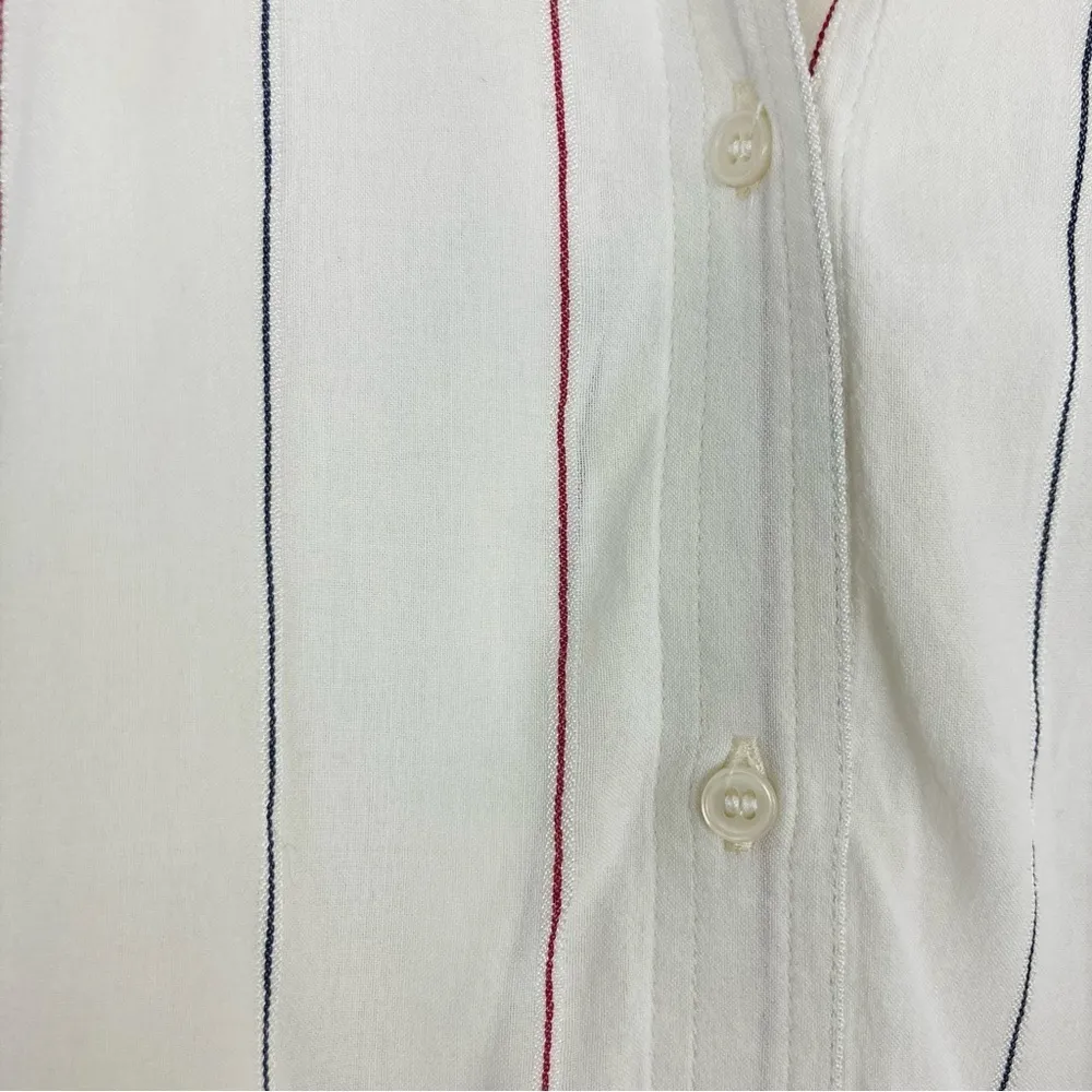 Sacrecoeur striped button front shirt with raglan sleeves and boxy fit. Small White - Image 3