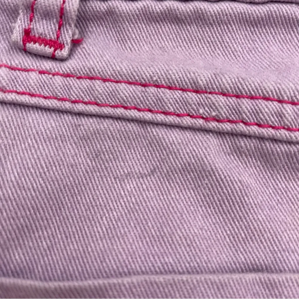 Lazy Oaf Purple Embroidered Cigarette Mini Skirt BROKEN Zipper‎ Size 24 Purple - Image 7