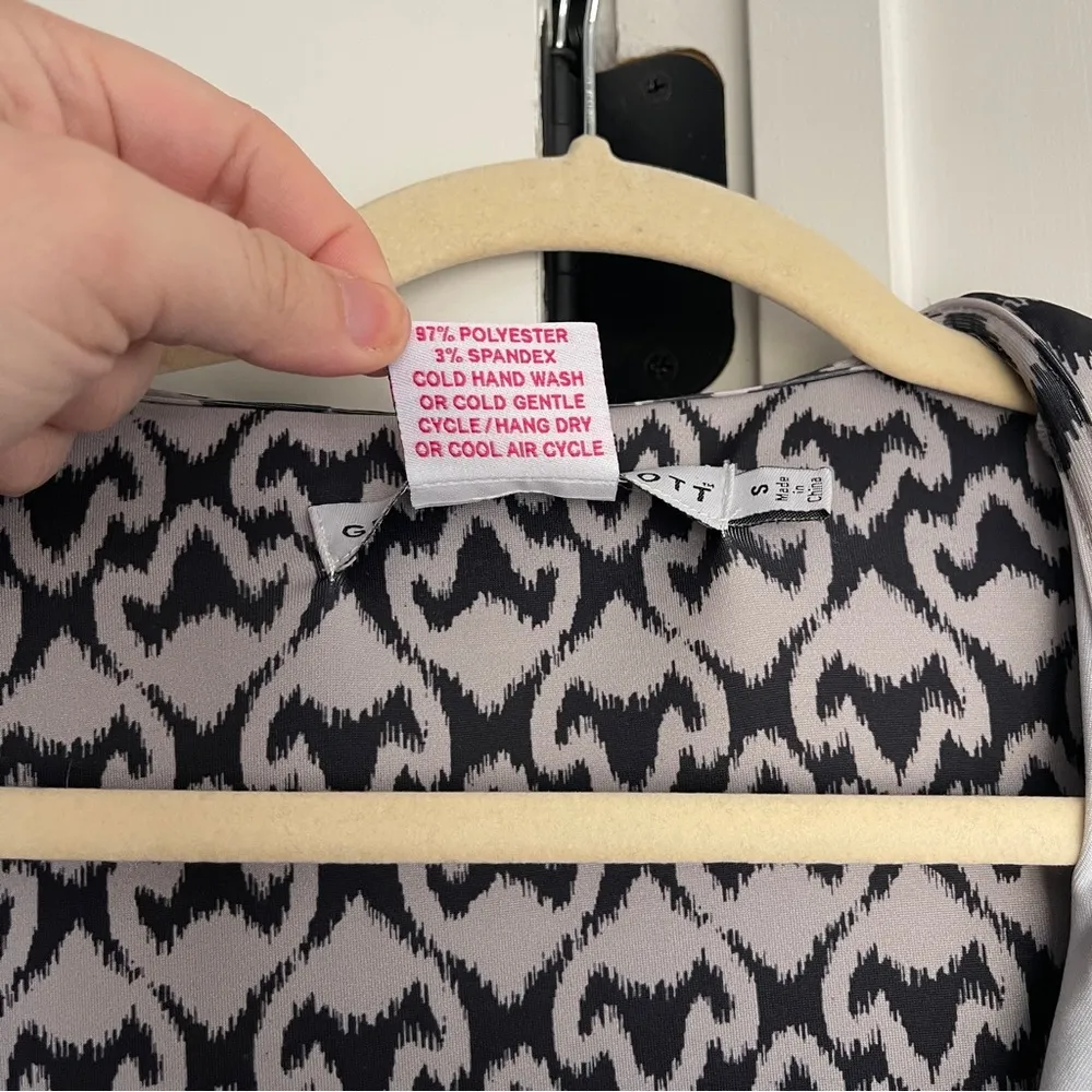 Gretchen Scott Piazza Gray Black Ruffle Neck Dress - Image 3