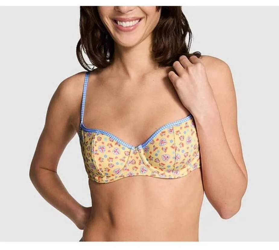 Pink by Frankie's Bikini's - Buttercup Bikini Top in Yellow & Blue - Image 4