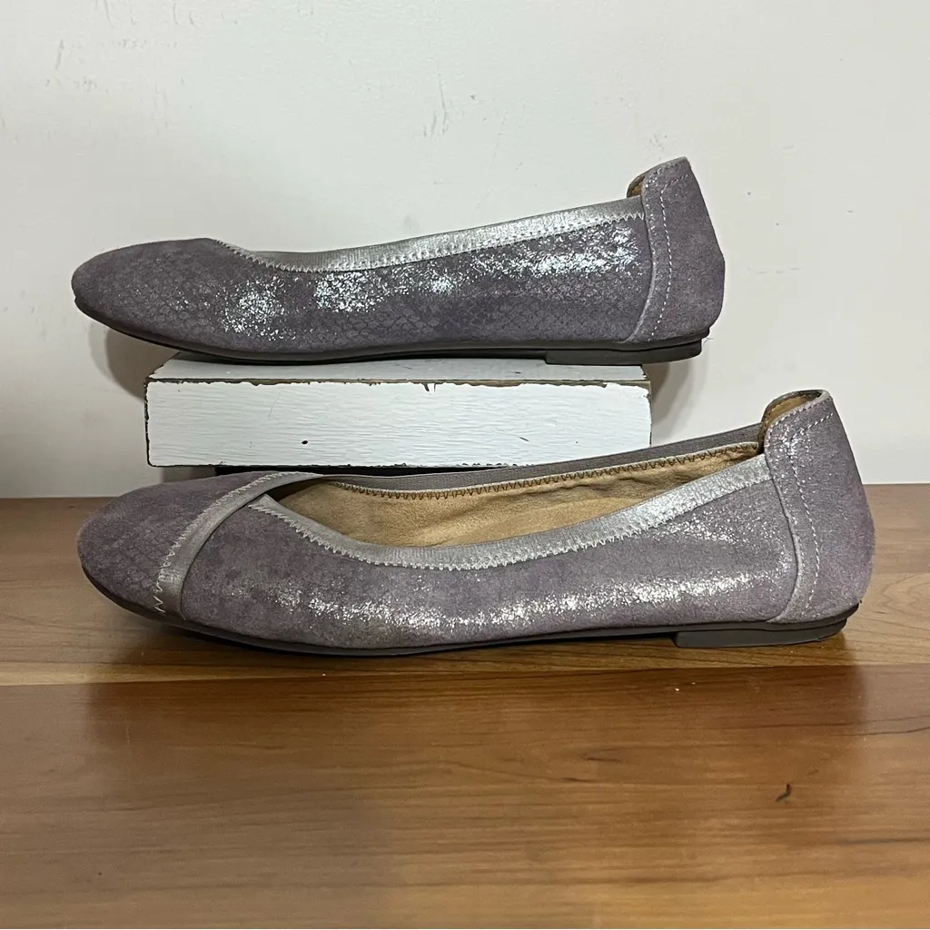 Vionic Caroll Ballet Flats‎ Pewter Womens Slip On Closed Toe Size 9.5 Purple - Image 2