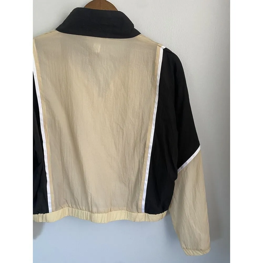 NWT Zyia Active Black and Tan Color Block Zipper Jacket S Nylon Zip Up Athletic - Image 7