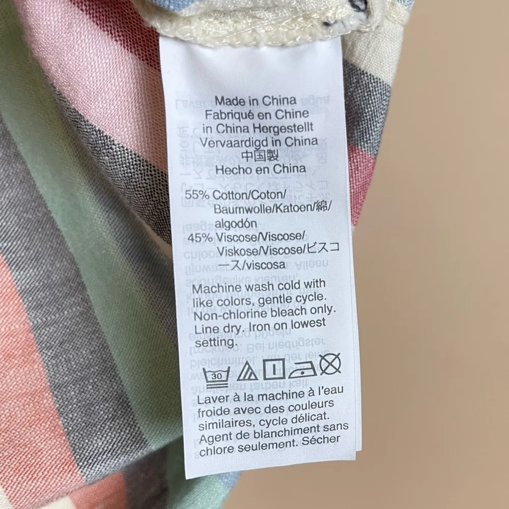 Madewell Hilltop Size XS Striped Oversized Retro Shirt Top Flowy Vacation - Image 8