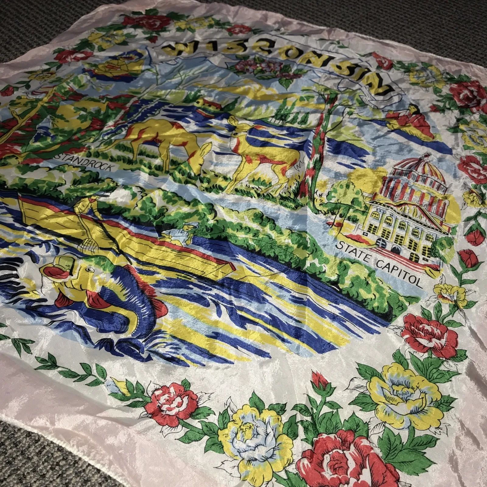 Wisconsin Vintage Scarf Handkerchief 22" - Image 3