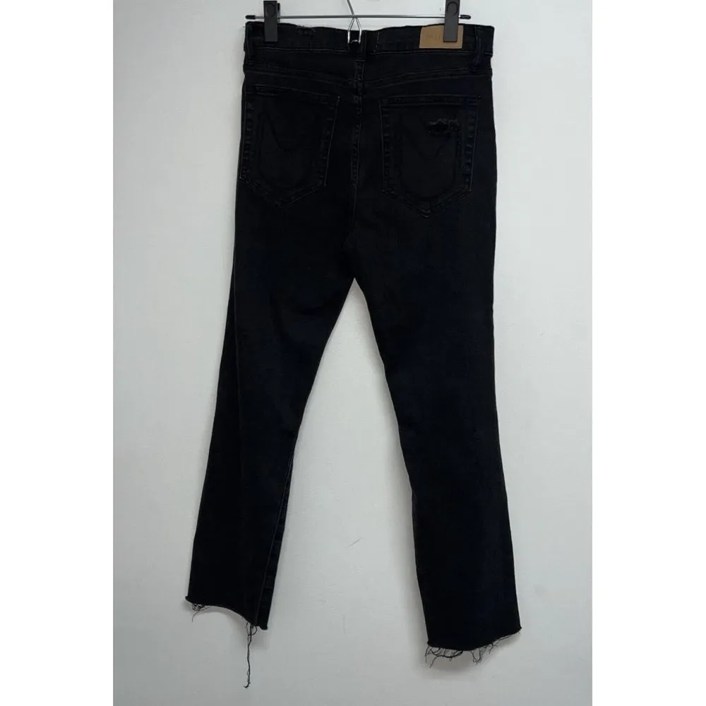 Show Me Your MuMu Soho Zip Up Skinnies Vintage Black Destructed Womens Size 28 - Image 4