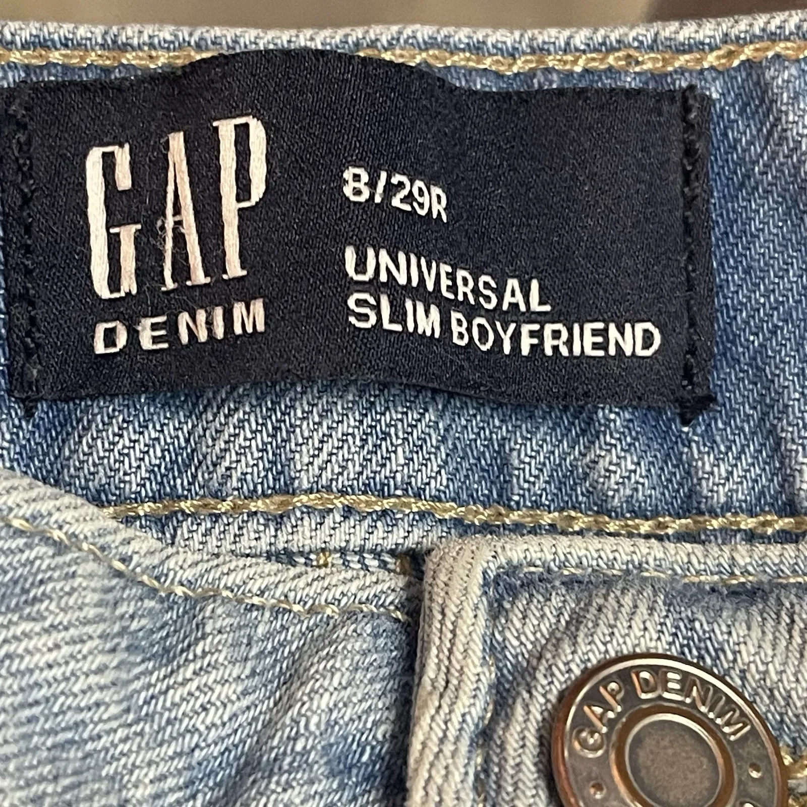 Gap Jeans Sz 8 Womens Blue‎ Stretch Pants Ladies High Rise Cropped Straight Bag5 - Image 7