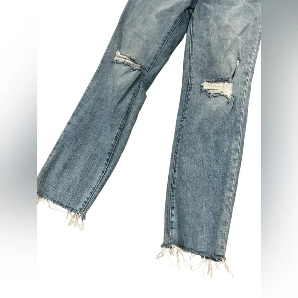 True Religion Starr distressed mid rise cropped straight denim jeans size 28 y2k - Image 5