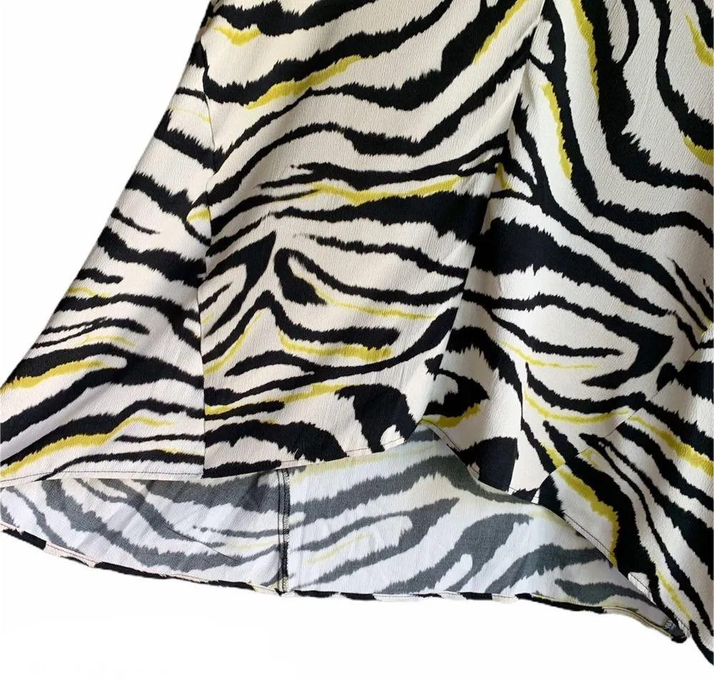 NWT Zara Zebra Print V Neck High Low Blouse Top - Image 10