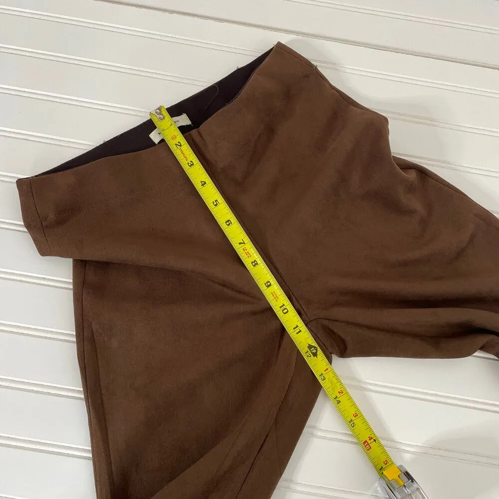 NWT Max Studio Women’s Brown High Waist Stretchable Pull On Cropped Pants Size S - Image 5