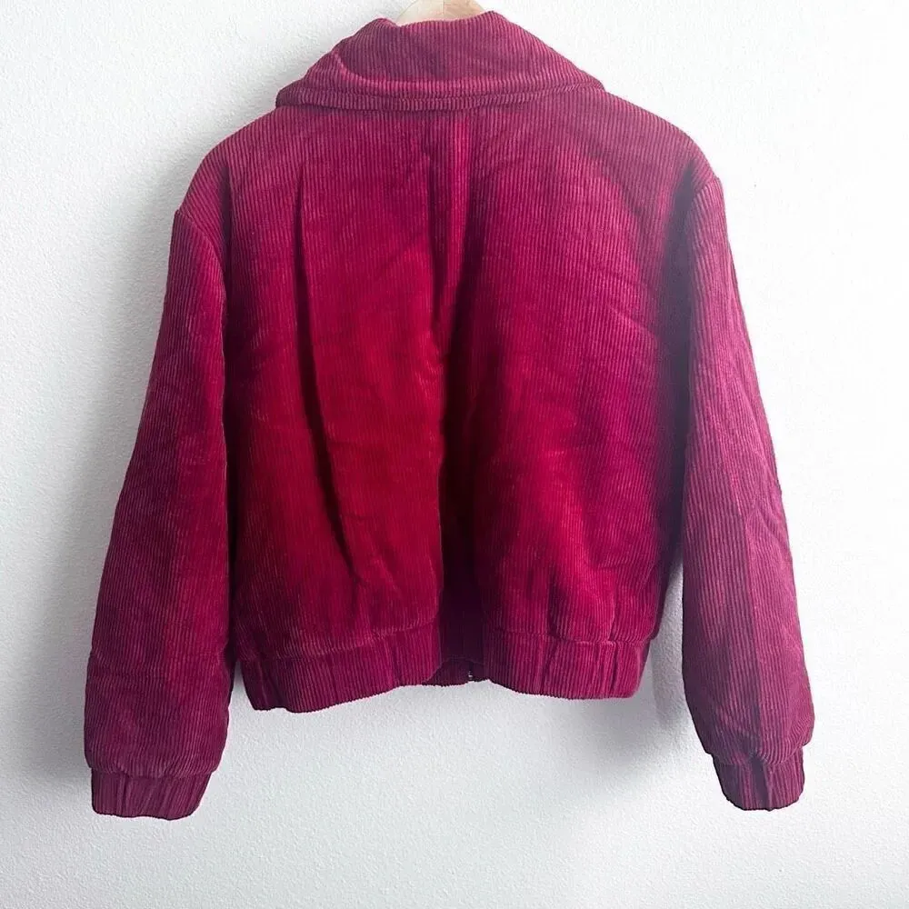 ELODIE x NORDSTROM | Corduroy Insulated Zipper lightweight Jacket Red | Small - Image 6