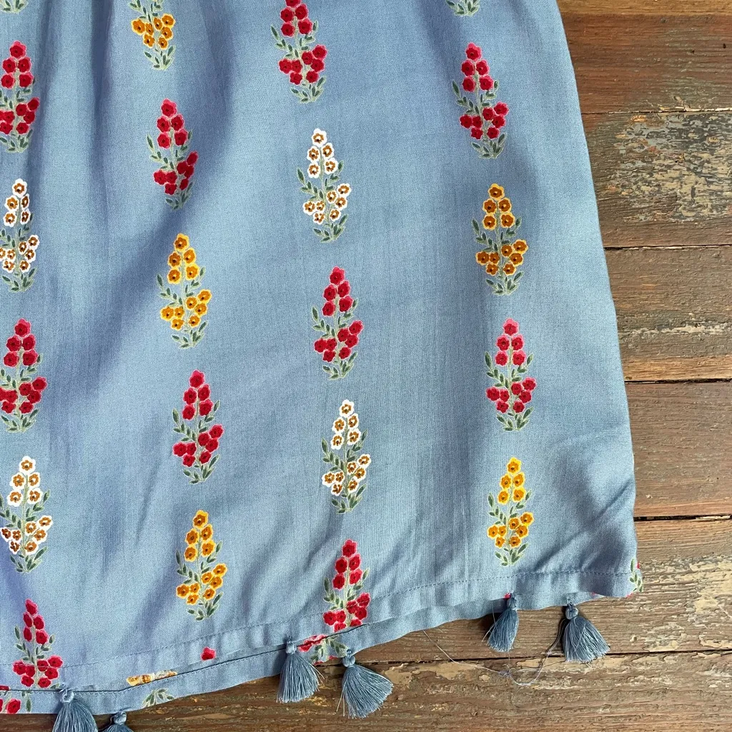 Sunshine Tienda x Tuckernuck Laura Blue Floral Tassel Mini Dress ~ Size XS/S🧡🎀 - Image 11