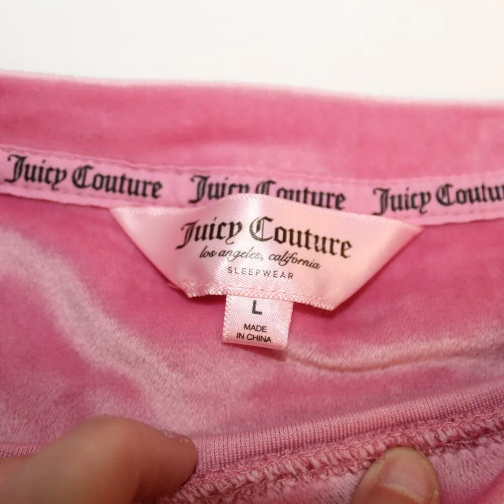 Juicy Couture Sleepwear Pink Velour Tracksuit Pajama Top Size Large - Image 3