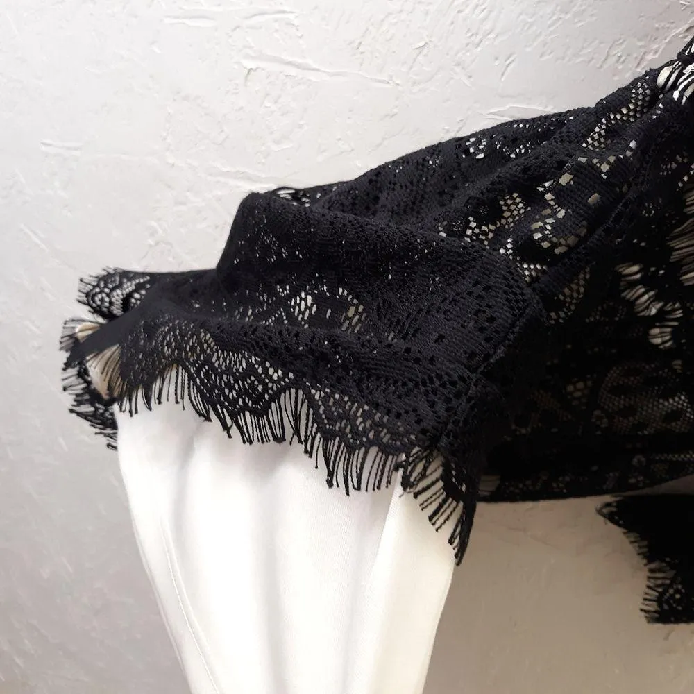 Women's Size Small Black Lace Romper Shorts - Image 11