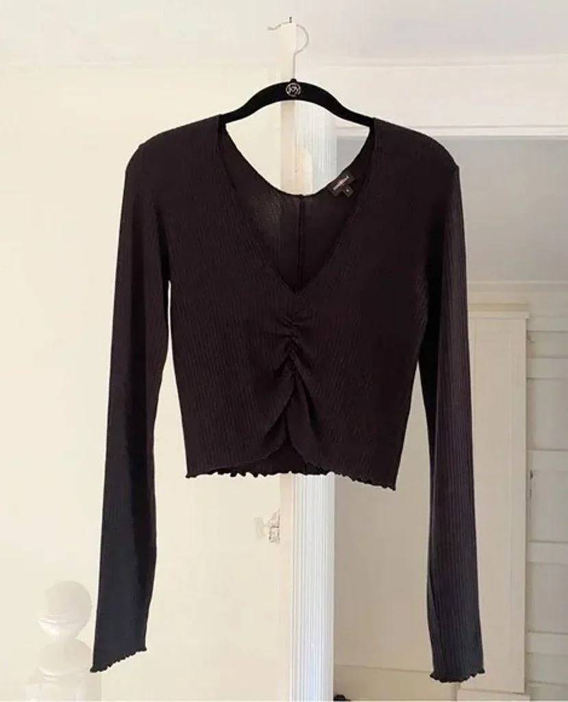 Molly Modal Rib Knit Pajama Set in Black Size S - Image 5