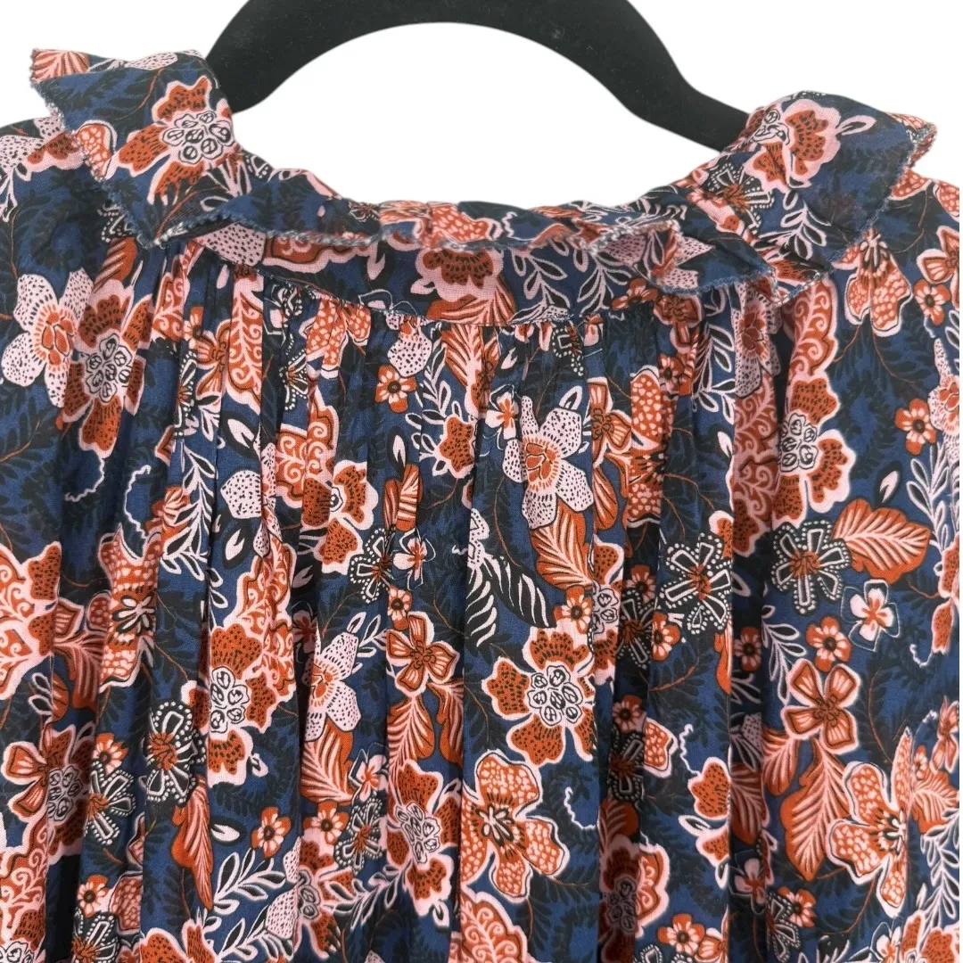 Anthropologie Sundry Boho Floral‎ Print Long Sleeve Tiered Mini Dress Size Small - Image 7