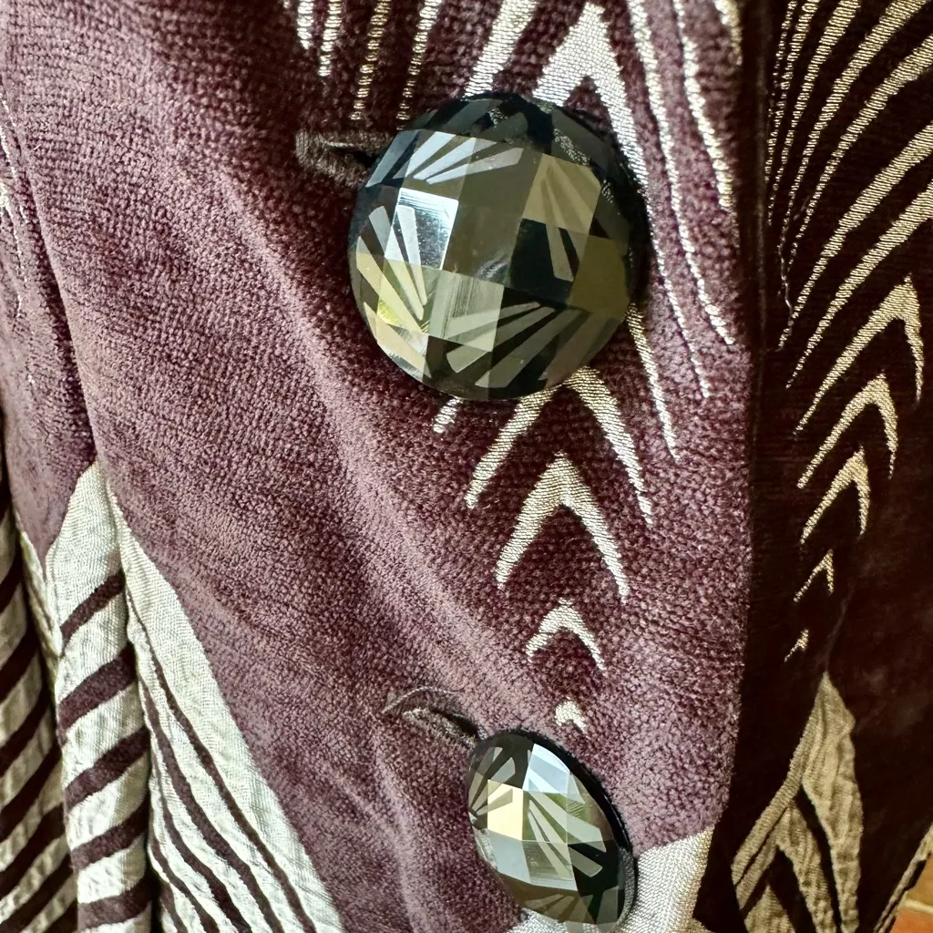 Frank Lyman Design Black and Gray Patterned Blazer Sculpted Collar Witchy Boho Size 6 - Image 10