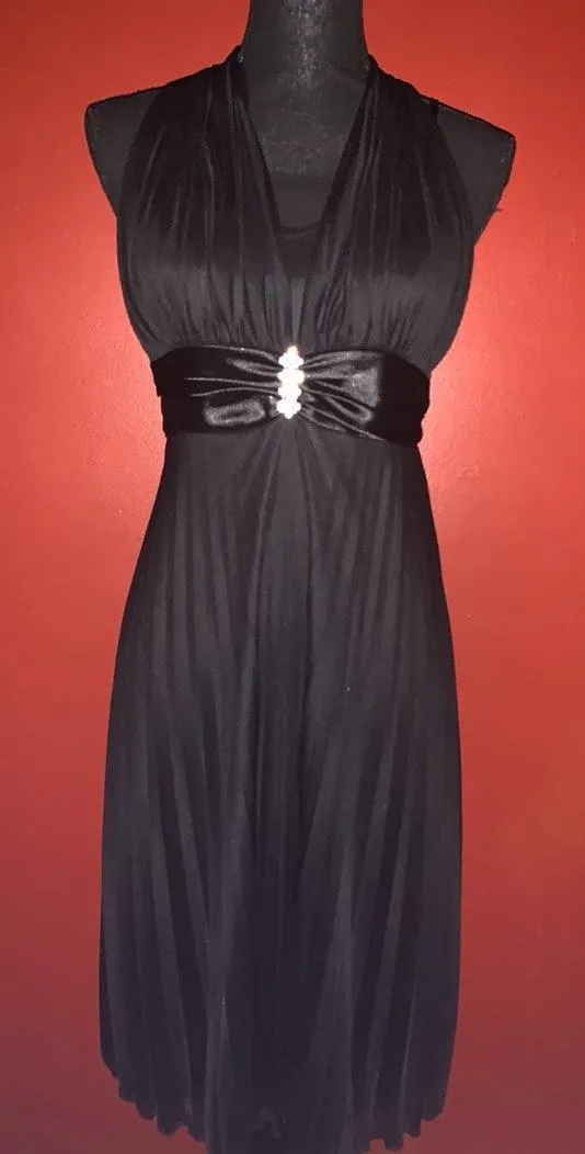 Neon Black Sheer Halter Top Dress Size M - Image 2