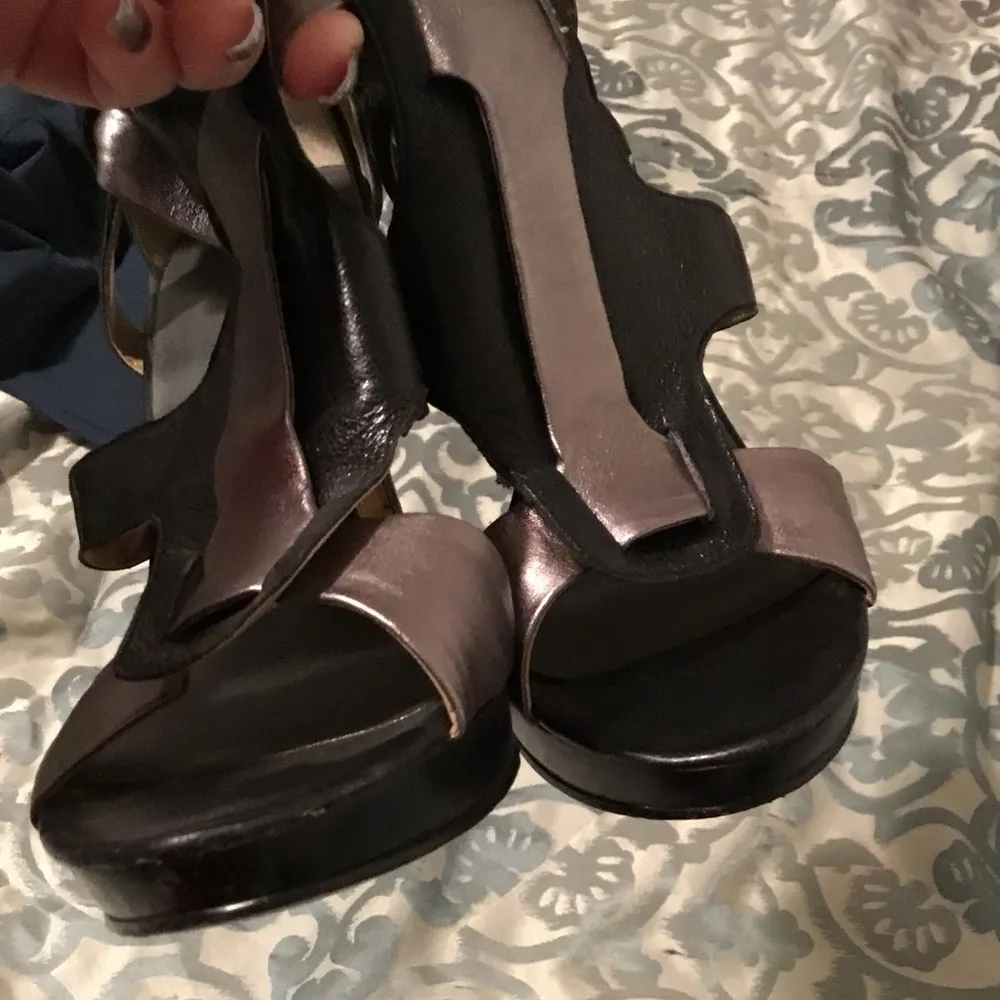 Nine West black silver caged platform heels 7.5 - Image 5