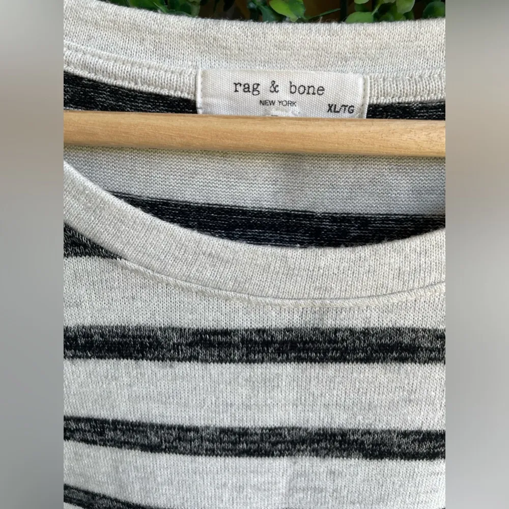 NWOT Rag & Bone The Knit Stripe Tee in Grey - Image 9