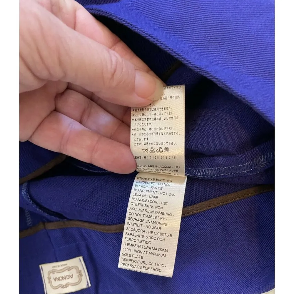 $650 VTG Agnona 42 6 Dress Trousers Pants Flat Front Purple/Blue High Rise Purple - Image 5