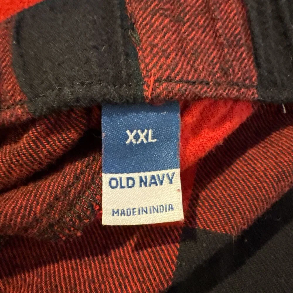 Old Navy Womens Buffalo Plaid Red/Black Flannel Sleep Shorts Sz XXL Cotton - Image 3