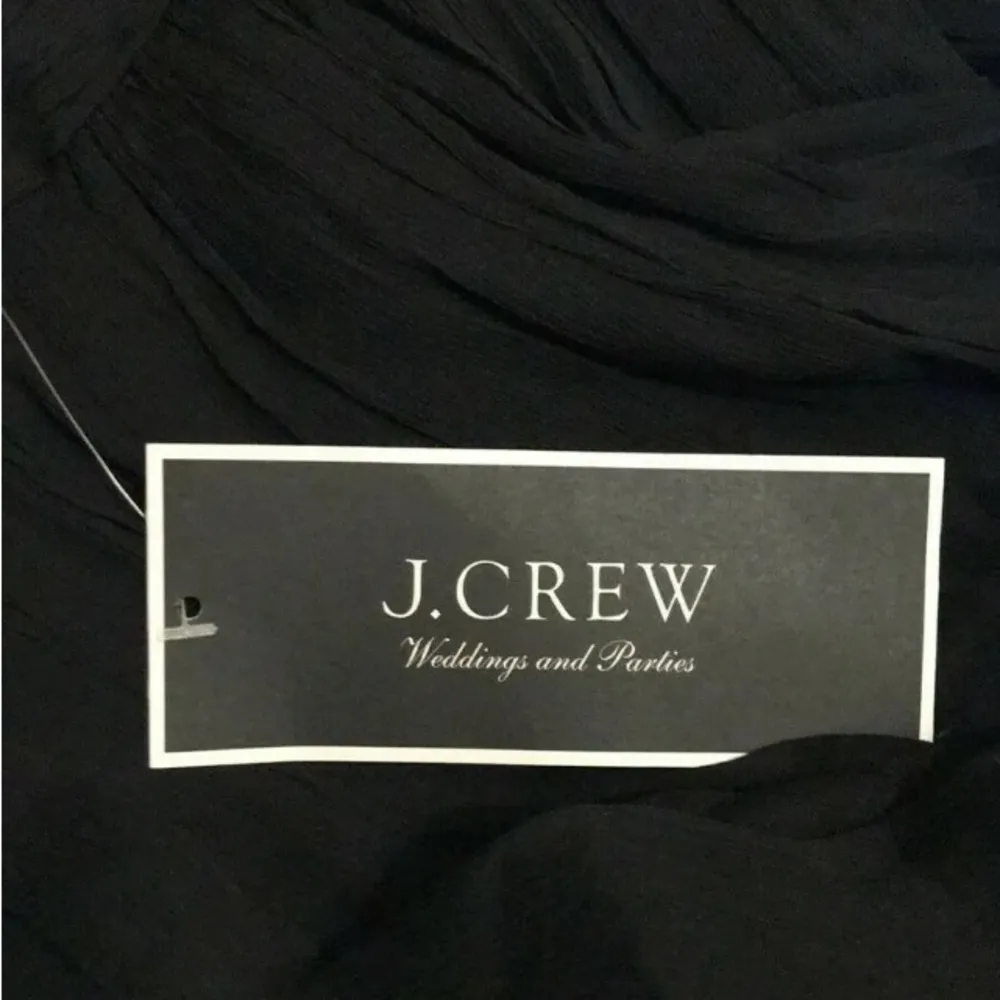 J Crew Nadia Dress Size 4 Black Silk Chiffon Weddings & Parties Womens NWT - Image 5