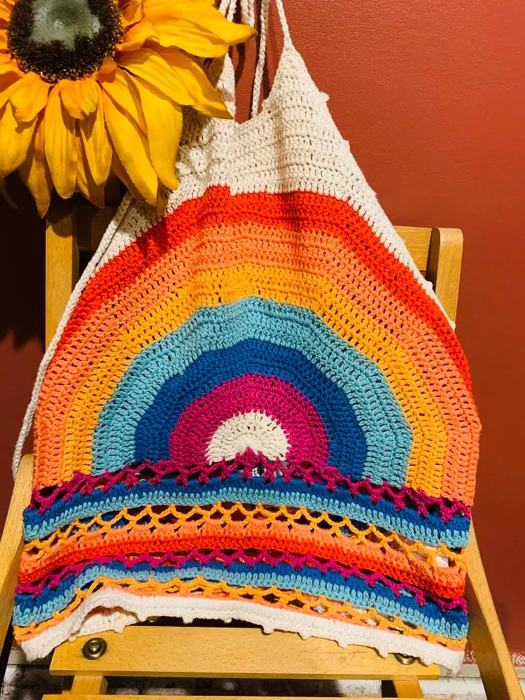 Rainbow Crocheted Top✌️NWT - Image 3