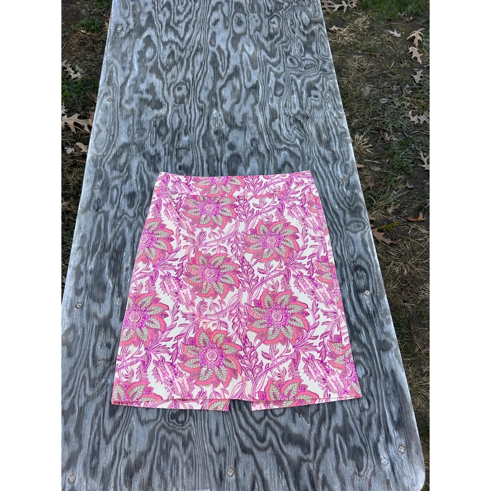 Jaclyn Smith Classy Cute Skirt Size 10 Floral‎ Pink Beige Summer Spring Cottage - Image 2