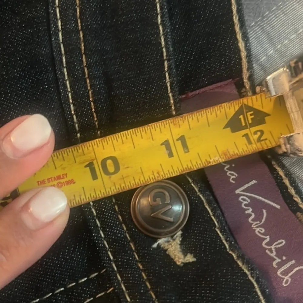 Gloria Vanderbilt Navy Blue Denim Capri Jeans Size 10 Short EUC #3259 - Image 4