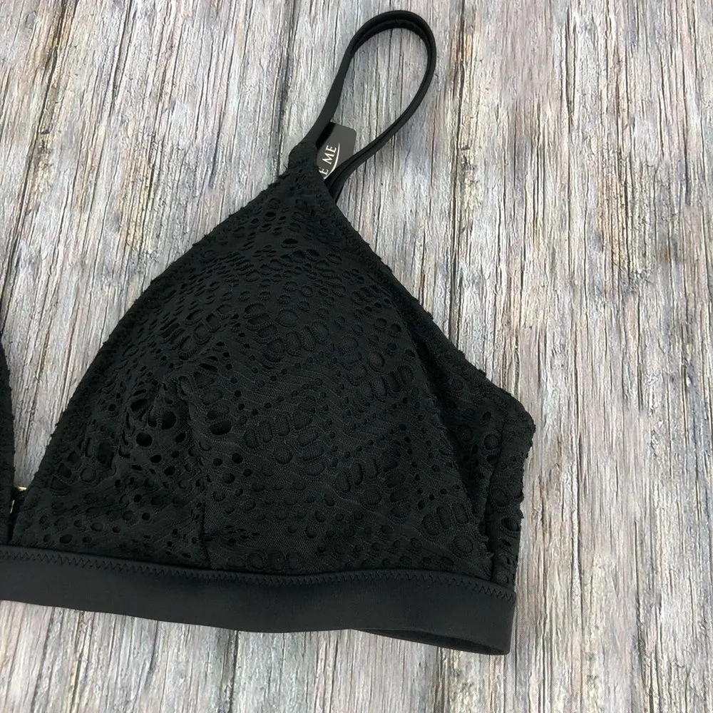 Adore Me Haukea Black Lace Triangle Bikini Top NWT size L - Image 3