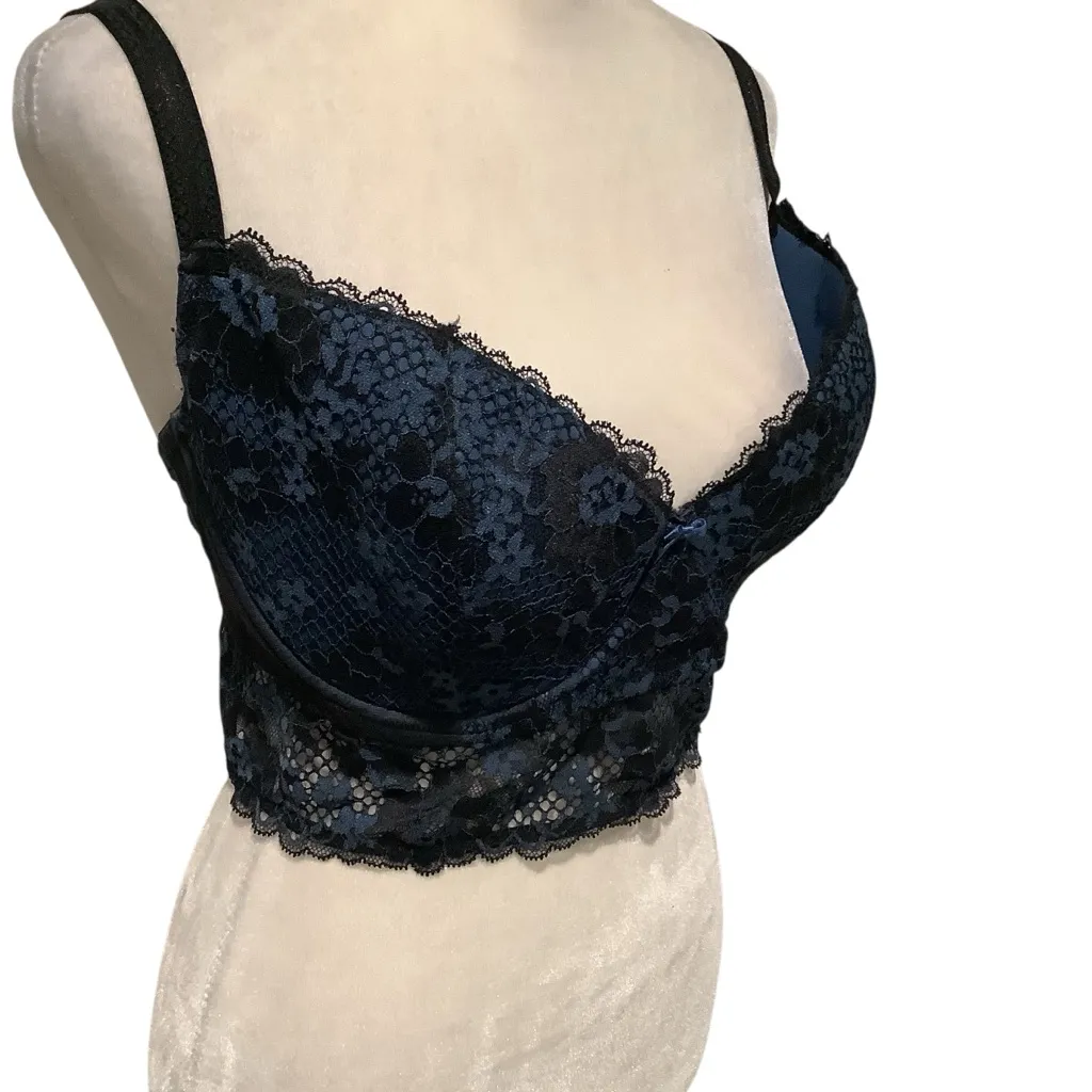 Adore Me Midnight Lace Bralette Beautiful Underwire Support WORN ONCE - Image 2