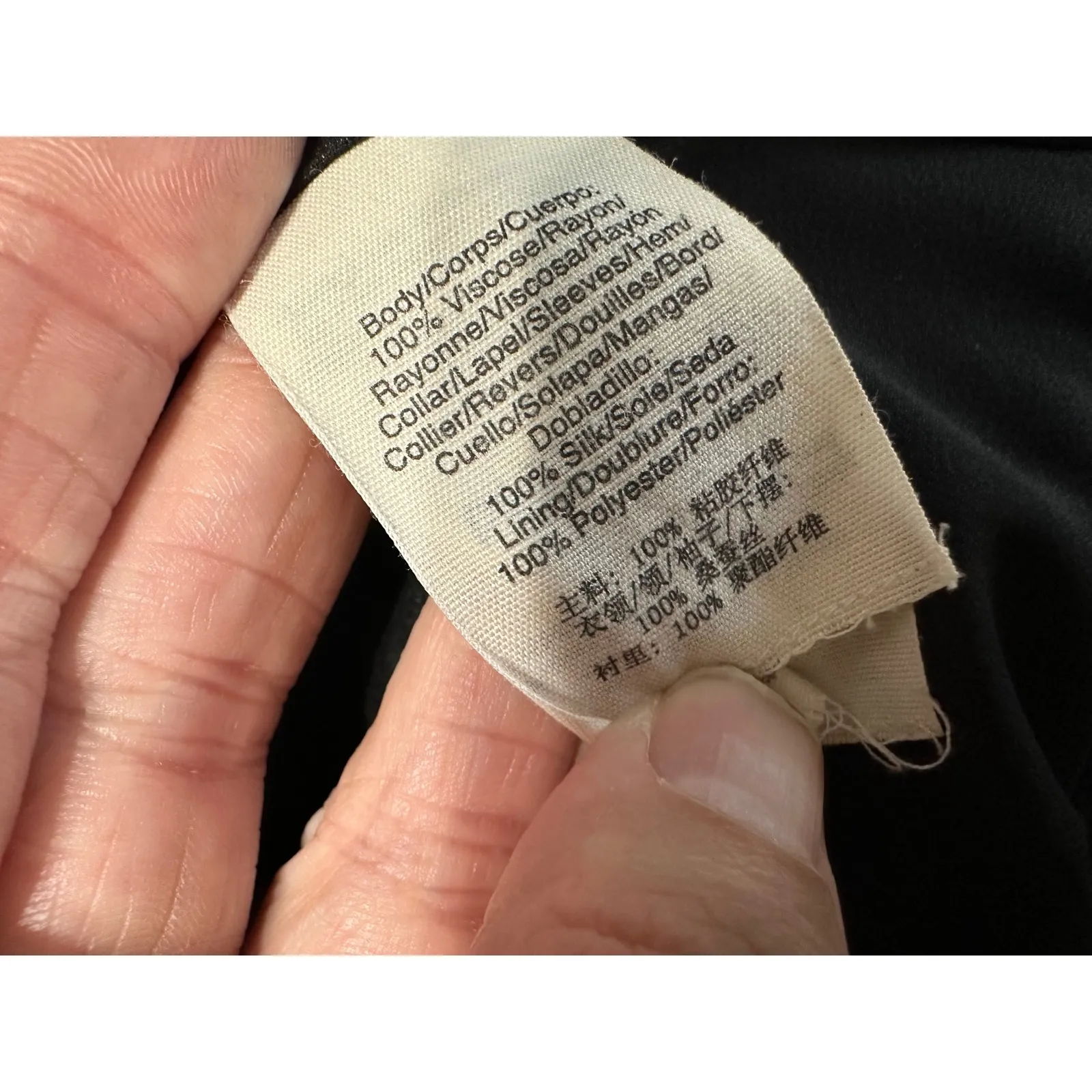 Pure DKNY Black Sheer Open Front Cardigan Jacket Lightweight Size S Viscose Silk - Image 7