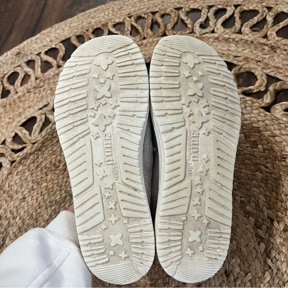 Hey Dude Shoes Womens 9 Wendy Casual Comfort Moc Sneakers Beige Fabric Flats - Image 4